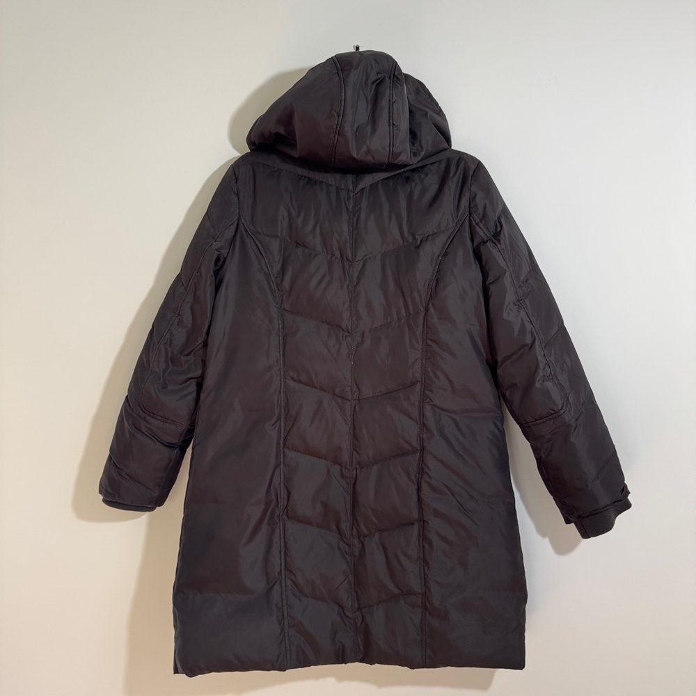 Michael Kors Down Puffer Coat Black Hooded Long Parka Size PL Warm Winter Jacket - Picture 15 of 15